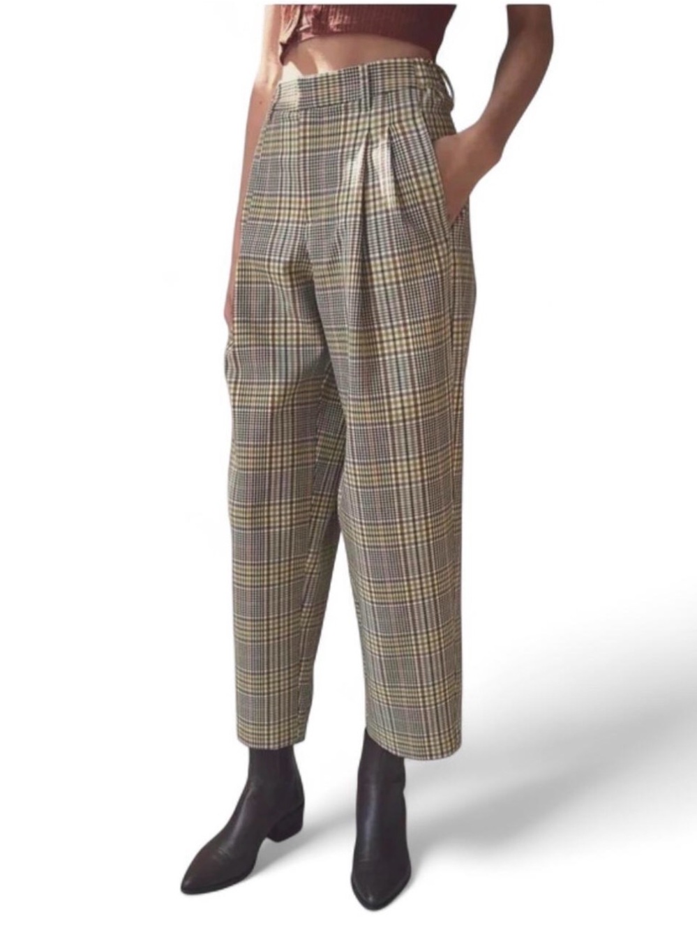 Urban Outfitters Arlo Pleated sz Med plaid pants EUC - Picture 1 of 8